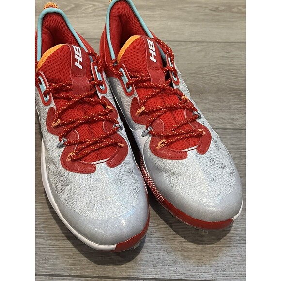 Bryce Harper Under Armour Low ST Baseball Cleats UA 8 Red White Men's Size 12 - Picture 6 of 7